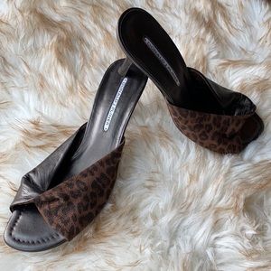 Donald J. Pliner Brown Leopard Print Heels